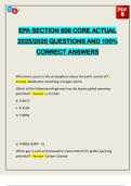 EPA SECTION 608 CORE ACTUAL 2025&sol;2026 QUESTIONS AND 100&percnt; CORRECT ANSWERS