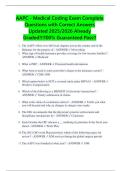 AAPC - Medical Coding Exam Complete Questions with Correct Answers Updated 2025&sol;2026 Already Graded&excl;&excl;&excl;100&percnt; Guaranteed Pass&excl;&excl;