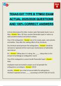 TEXAS EXT TYPE B TFM02 EXAM ACTUAL 2025&sol;2026 QUESTIONS AND 100&percnt; CORRECT ANSWERS