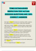 TFM02 EXTINGUISHER INSPECTION TEST ACTUAL 2025&sol;2026 QUESTIONS AND 100&percnt; CORRECT ANSWERS