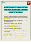 IV CERTIFICATION EXAM ACTUAL 2025&sol;2026 QUESTIONS AND 100&percnt; CORRECT ANSWERS