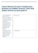 Testout Network Pro Exam&vert; Complete Exam  Questions and CORRECT Answers&vert; &lpar;2025-2026  update&rpar; Assured success&vert; grade A&plus;