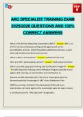 ARC SPECIALIST TRAINING EXAM 2025&sol;2026 QUESTIONS AND 100&percnt; CORRECT ANSWERS