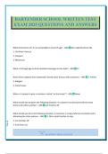 BARTENDER SCHOOL WRITTEN TEST EXAM 2025 QUESTIONS AND ANSWERS