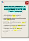 PA EFDA BOARDS EXAM ACTUAL 2025&sol;2026 QUESTIONS AND 100&percnt; CORRECT ANSWERS