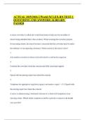 ACTUAL 2025&sol;2026 UWorld NCLEX-RN TEST 2 QUESTIONS AND ANSWERS ALREADY PASSED