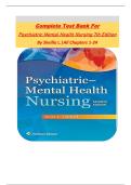 Complete Test Bank For Psychiatric Mental Health Nursing 7th Edition By Sheilla L.|All Chapters 1-24