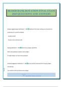 BLOOD BANK ROTATION FINAL EXAM 2025 QUESTIONS AND ANSWERS