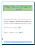 APEX BUSINESS FINANCE UNIT 6 EXAM STUDY GUIDE 2025 QUESTIONS AND ANSWERS