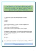 CALIFORNIA SCHOOL BUS DRIVER STUDY GUIDE CHP TEST 1 EXAM 2025 QUESTIONS AND ANSWERS