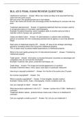 BUL 4310 FINAL EXAM REVIEW QUESTIONS