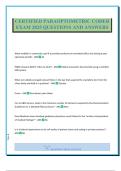 CERTIFIED PARAOPTOMETRIC CODER EXAM 2025 QUESTIONS AND ANSWERS