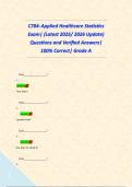 C784- Applied Healthcare Statistics Exam&vert; &lpar;Latest 2025&sol; 2026 Update&rpar; Questions and Verified Answers&vert; 100&percnt; Correct&vert; Grade A       