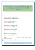 CHAMPIONS POWERHOUSE TRAINING SAE EXAM 2025 QUESTIONS AND ANSWERS