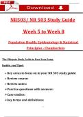 NR503 &sol; NR 503 Study Guide &vert; Week 5 to Week 8 &vert; Population Health&comma; Epidemiology & Statistical Principles &ndash; Chamberlain University