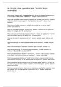 RLGN 105 FINAL &lpar;VAN ENGEN&rpar; QUESTIONS & ANSWERS