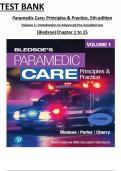 TEST BANK FOR PARAMEDIC CARE PRINCIPLES AND PRACTICE 5TH EDITION VOLUME 1 BY BLEDSOE