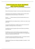 Level A Instructor Exam Questions with Correct Answers