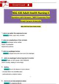 NSG 430 &ndash; Adult Health Nursing II &vert; Questions with Answers &vert; 100&percnt; Guarantee Pass &vert; Grand Canyon University