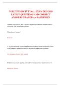 NUR 2755 MDC IV FINAL EXAM 2025-2026 LATEST QUESTIONS AND CORRECT ANSWERS GRADED A+ RASMUSSEN 
