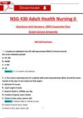 NSG 430 &ndash; Adult Health Nursing II &vert; Complete Course Material &vert; Grand Canyon University