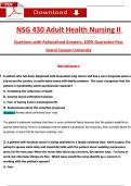 NSG 430 &ndash; Adult Health Nursing II &vert; Questions with Rationalized Answers &vert; 100&percnt; Guarantee Pass &vert; Grand Canyon University