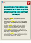 MARKETING IN THE DIGITAL ERA D373 WGU OA ACTUAL 2025&sol;2026 QUESTIONS AND 100&percnt; CORRECT ANSWERS