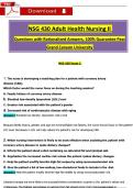 NSG 430 &ndash; Adult Health Nursing II &vert; Questions with Rationalized Answers &vert; Grand Canyon University &vert; 100&percnt; Guaranteed Pass