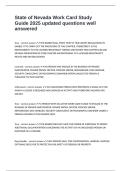 State of Nevada Work Card Study Guide 2025 updated questions well answered