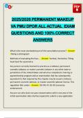 2025&sol;2026 PERMANENT MAKEUP VA PMU DPOR ALL ACTUAL EXAM QUESTIONS AND 100&percnt; CORRECT ANSWERS