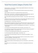 Texas Pest Control Category Practice Test
