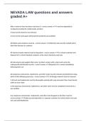 NEVADA LAW questions and answers graded A&plus;