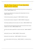 Florida Home Inspector Exam Questions With Correct Answers