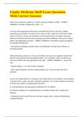 Family Medicine Shelf Exam Questions With Correct Answers