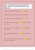 WGU Scripting and Programming Foundations D278&colon; Exam Questions and Verified Answers &lpar;2025-2026&rpar;
