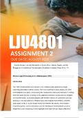 LJU4801 Assignment 2 &lpar;FULL ANSWERS&rpar; Semester 2 2025 - Due September 2025