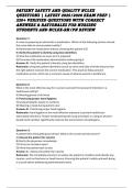 PATIENT SAFETY AND QUALITY NCLEX QUESTIONS &vert; LATEST 2025&sol;2026 EXAM PREP &vert; 220&plus; VERIFIED QUESTIONS WITH CORRECT ANSWERS & RATIONALES FOR NURSING STUDENTS AND NCLEX-RN&sol;PN REVIEW
