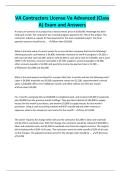 VA Contractors License Va Advanced &lpar;Class A&rpar; Exam and Answers