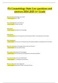 Pennsylvania Cosmetology State Law &ndash; Questions and Answers 2024&sol;2025 &lpar;100&percnt; Verified&comma; A&plus; Grade&rpar;