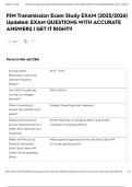 PJM Transmission Exam Study EXAM &lpar;2025&sol;2026&rpar; Updated&colon; EXAM QUESTIONS WITH ACCURATE ANSWERS &vert; GET IT RIGHT&excl;&excl;