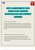APHY 102 MIDTERM IVY TECH EXAM ACTUAL 2025&sol;2026 QUESTIONS AND 100&percnt; CORRECT ANSWERS