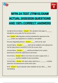 NFPA 24 TEST &lpar;TFM10&rpar; EXAM ACTUAL 2025&sol;2026 QUESTIONS AND 100&percnt; CORRECT ANSWERS