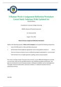 I Human Week 6 Assignment Reflection Worksheet Latest Study Solutions With Updated Set