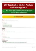 CRP Test Broker Market Analysis and Strategy wk 4 90&plus; &lpar;2025-2026 Full Exam Kit&rpar; Solved Q&A &vert; Correct & Verified Answers