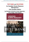 Test Bank and Solutions for Canadian Human Resource Management 12th Canadian Edition Schwind&vert; All Chapters