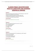  ILLINOIS PUBLIC ADJUSTER EXAM PRACTICE QUESTIONS AND ANSWERS UPDATED & VERIFIED