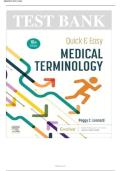 Test Bank For Quick & Easy Medical Terminology  by Peggy C&period; Leonard&vert;&vert;ISBN&colon;9780323595995