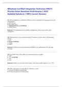 Milestone Certified Integration Technician (MCIT) Practice Exam Questions And Answers | 2025 Updated Solutions | 100% Correct Answers