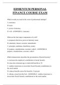 EDMENTUM PERSONAL FINANCE COURSE EXAM QUESTIONS AND ANSWERS 2025