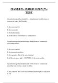 MANUFACTURED HOUSING TEST QUESTIONS AND ANSWERS 2025